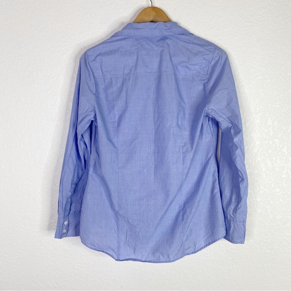 J. Crew Factory Blue Signature Fit Button Up Shirt Blouse - Picture 7 of 7